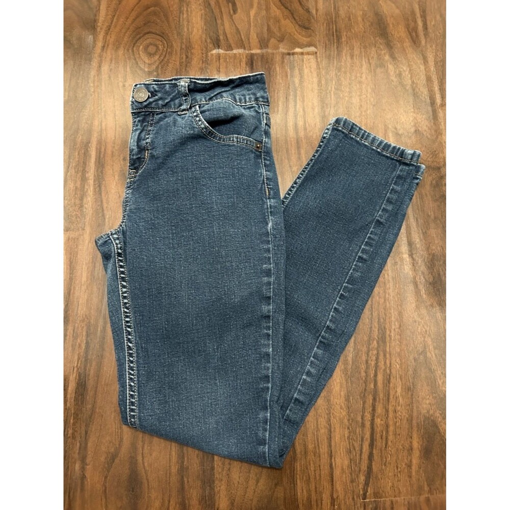 Justice Girls Dark Wash Mid Rise Super Skinny Jeans